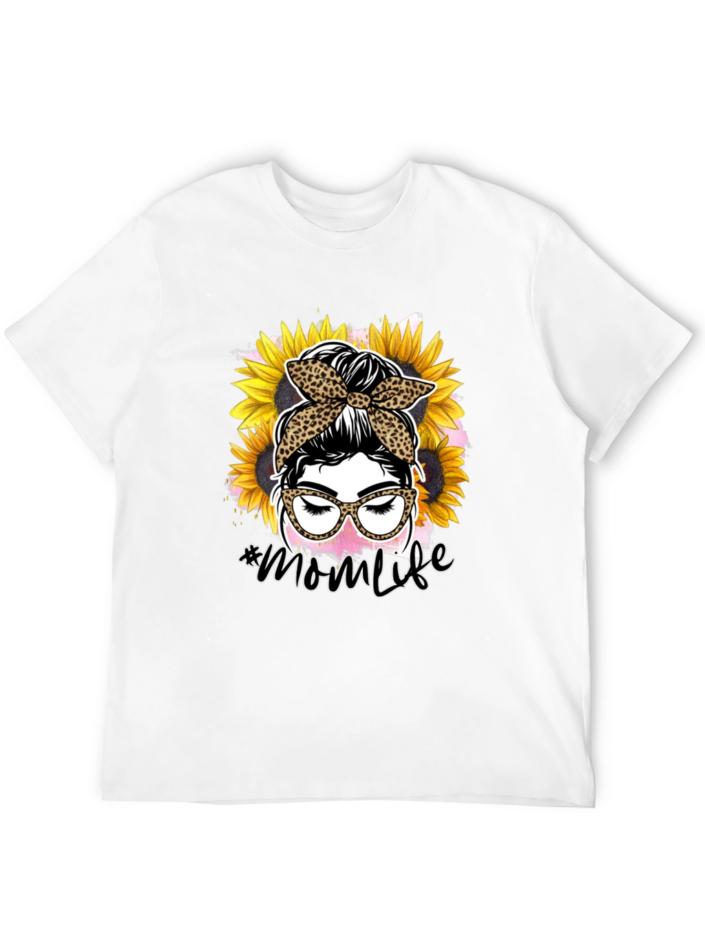 Mom Life Leopard Sunflower Graphic Tee