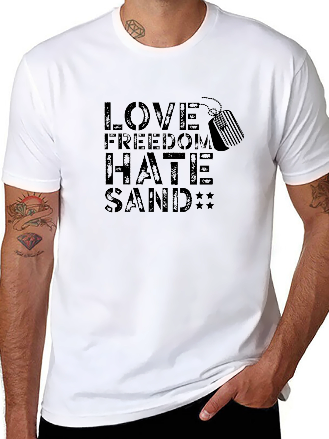 Love Freedom Hate Sand Graphic T-Shirt