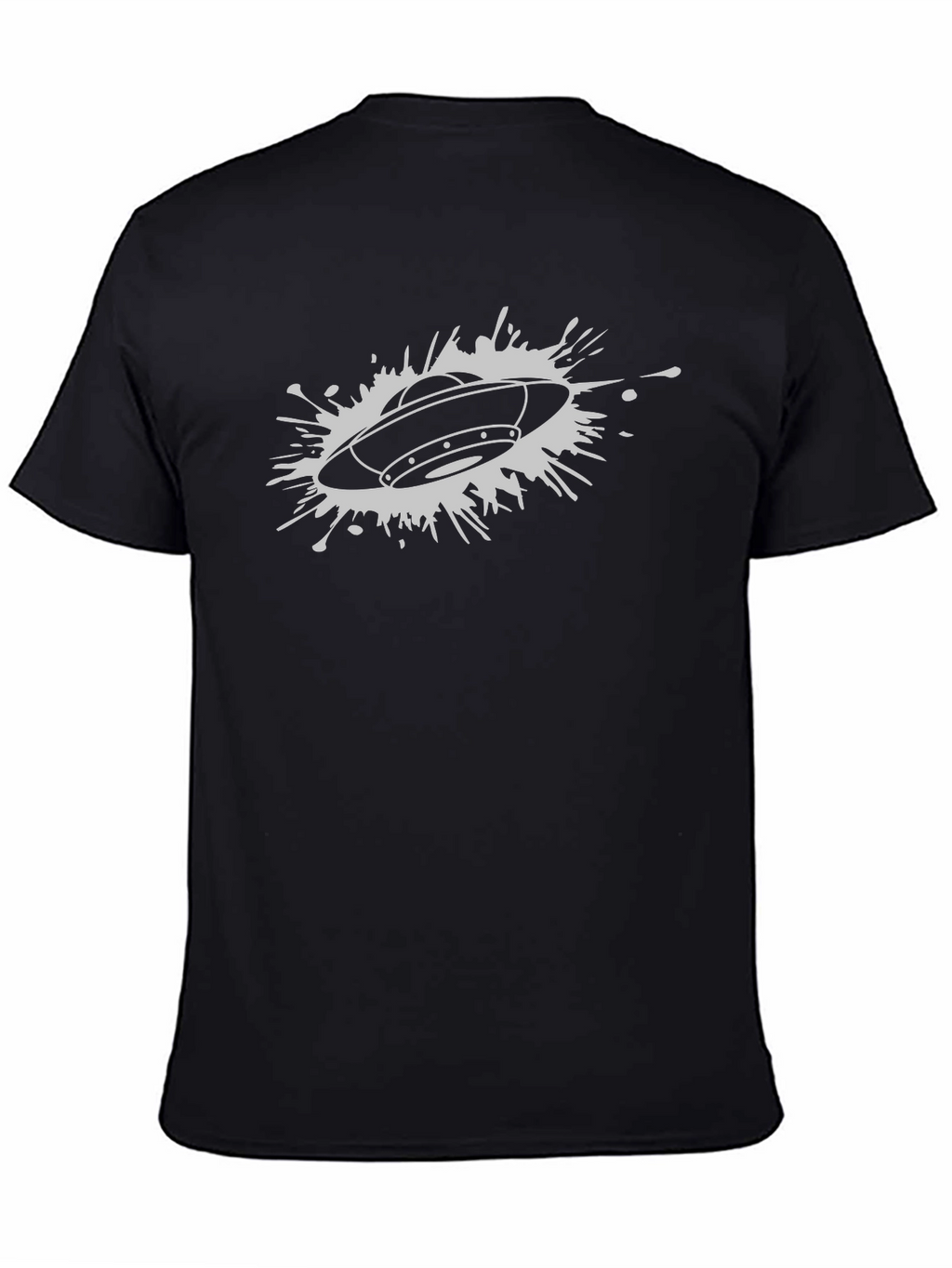 UFO Graphic T-Shirt - Black Cotton Blend