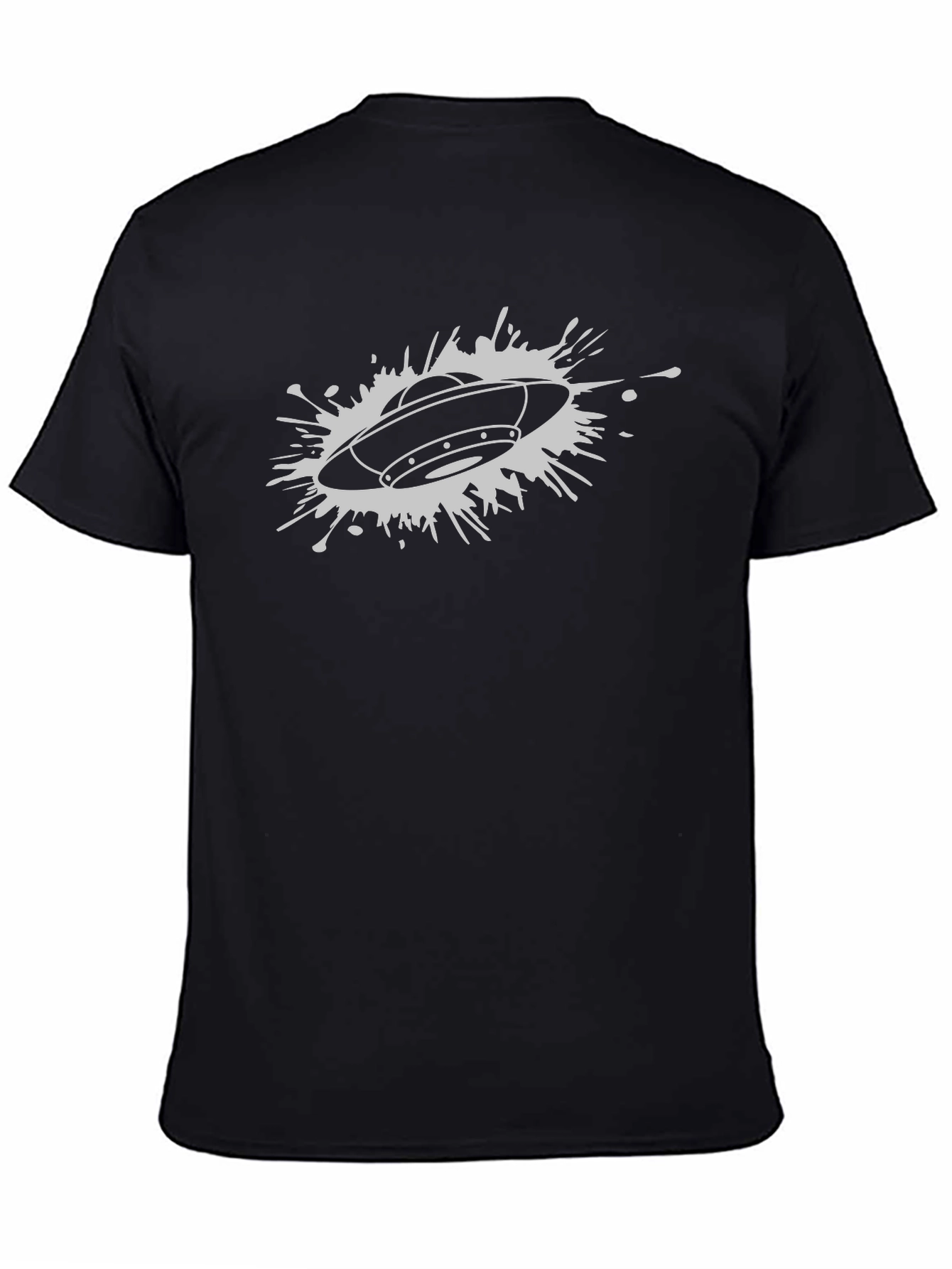 UFO Graphic T-Shirt - Black Cotton Blend