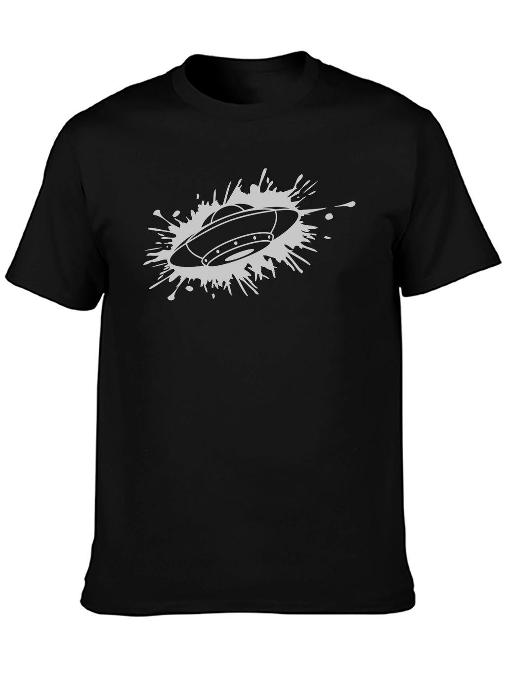 UFO Graphic T-Shirt - Black Cotton Blend