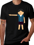 Funny Teacher Pointing Black T-Shirt