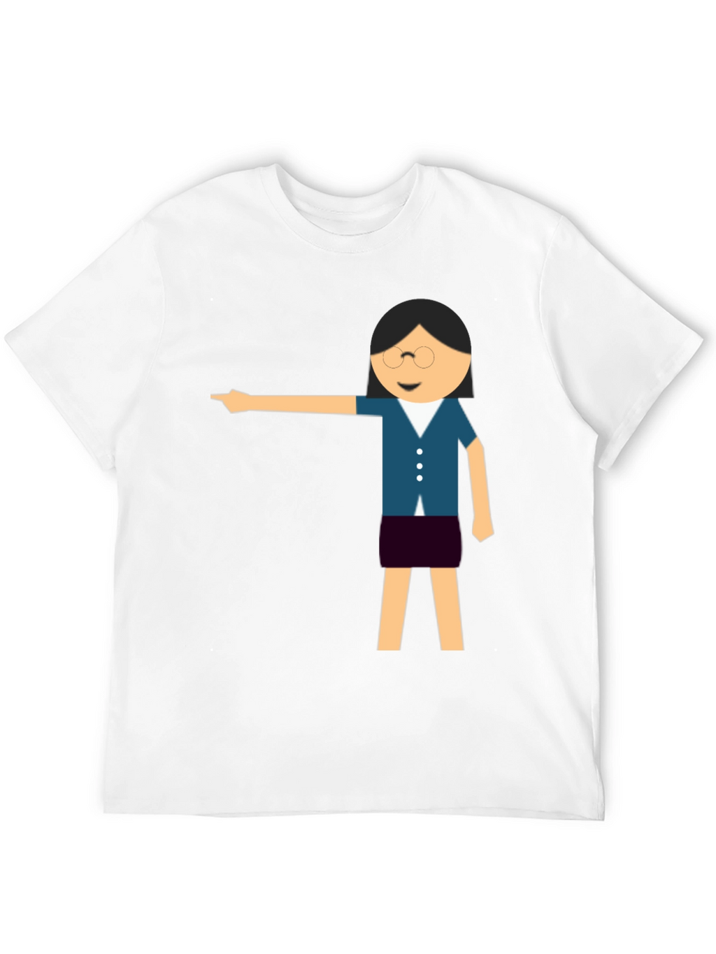 Funny Teacher Pointing Black T-Shirt