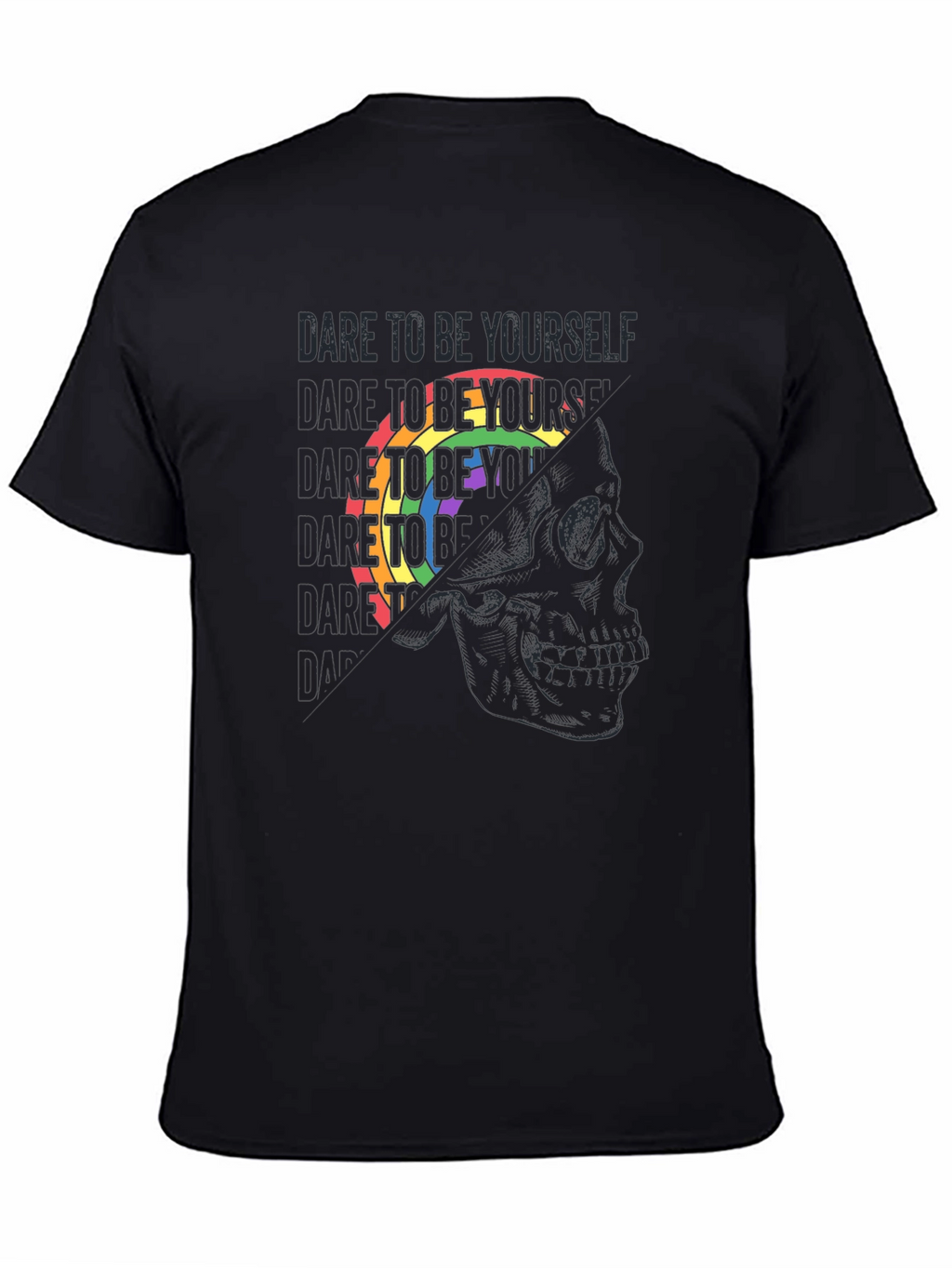 Dare to Be Yourself Pride Skull Graphic Tee
