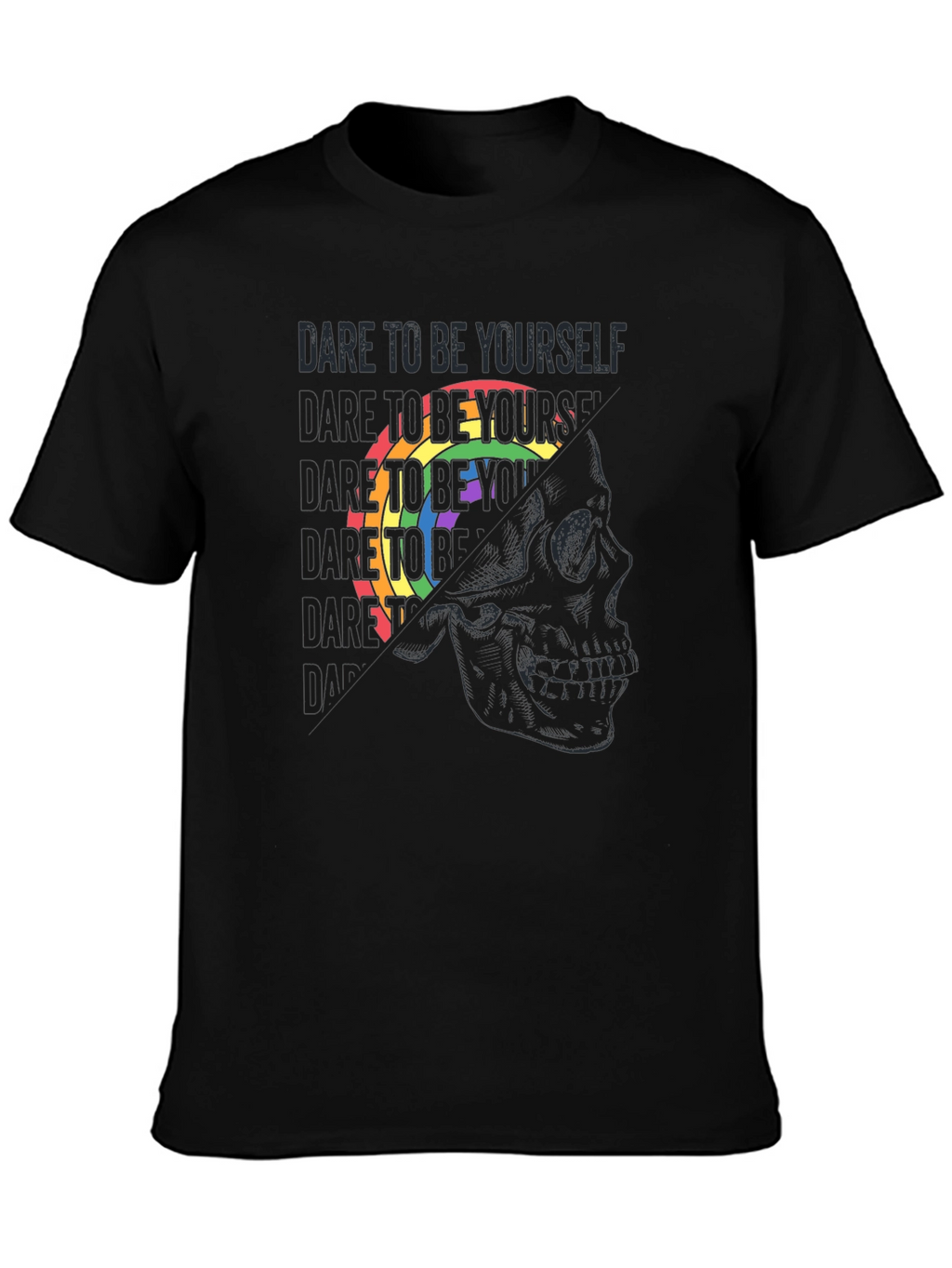 Dare to Be Yourself Pride Skull Graphic Tee