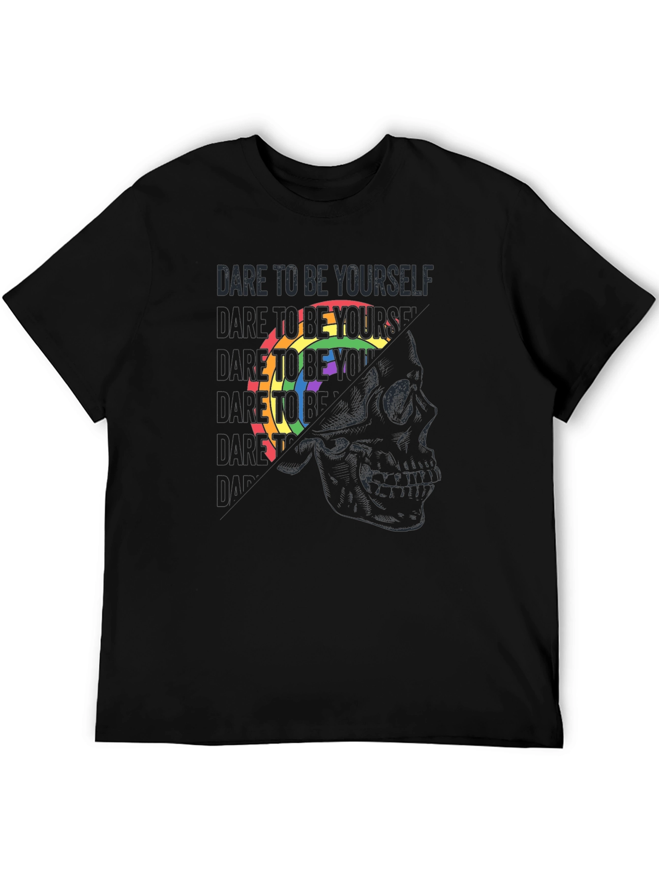 Dare to Be Yourself Pride Skull Graphic Tee