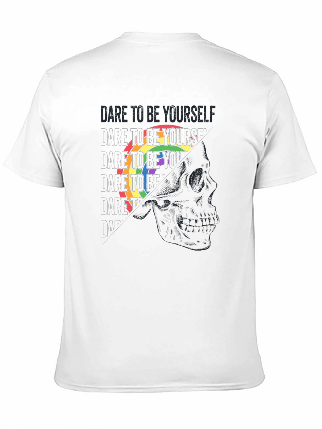 Dare to Be Yourself Pride Skull Graphic Tee