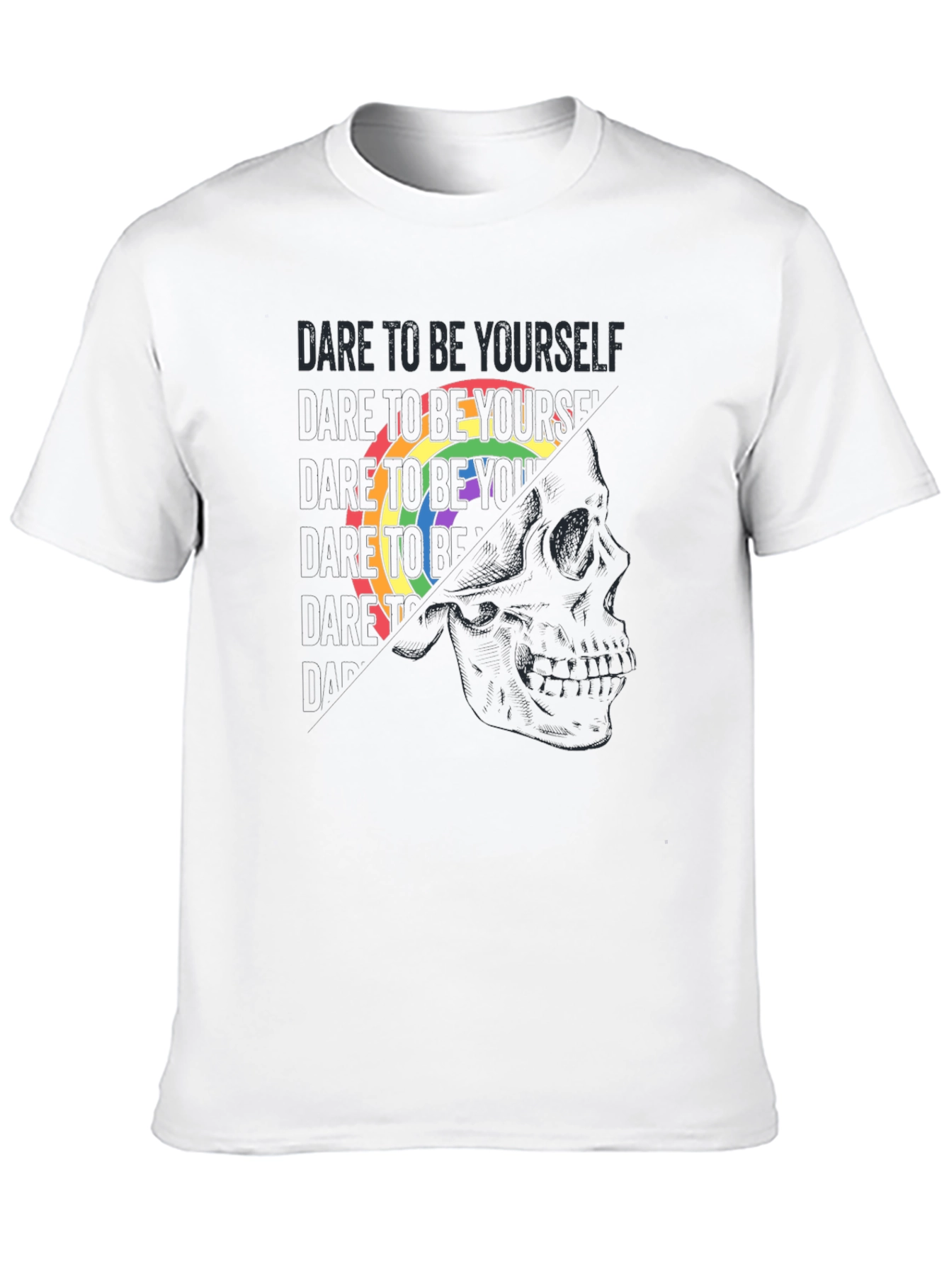 Dare to Be Yourself Pride Skull Graphic Tee
