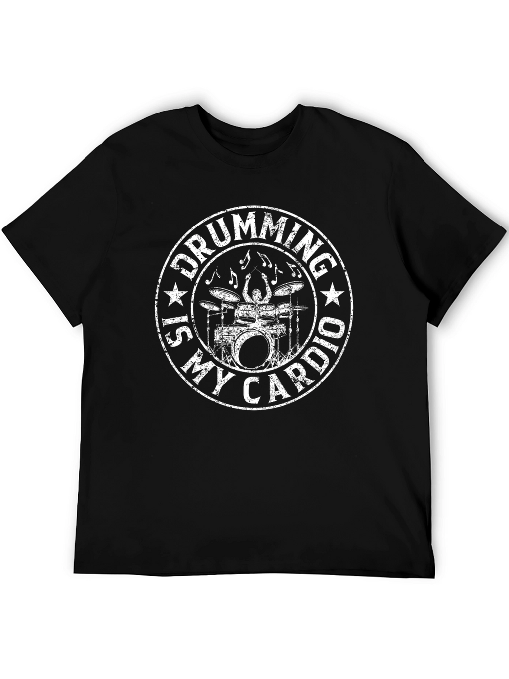 Drumming is My Cardio Black Graphic T-Shirt
