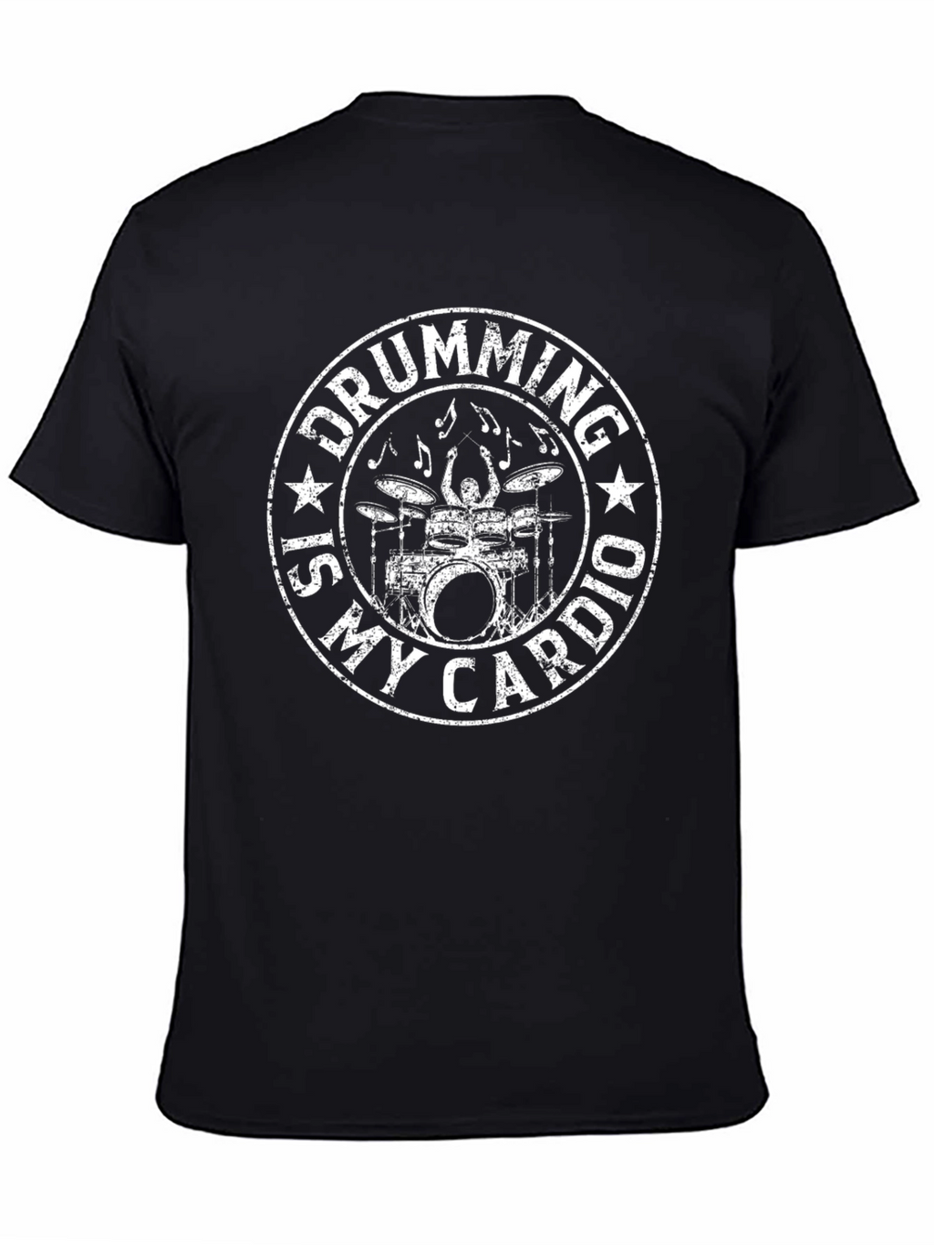 Drumming is My Cardio Black Graphic T-Shirt