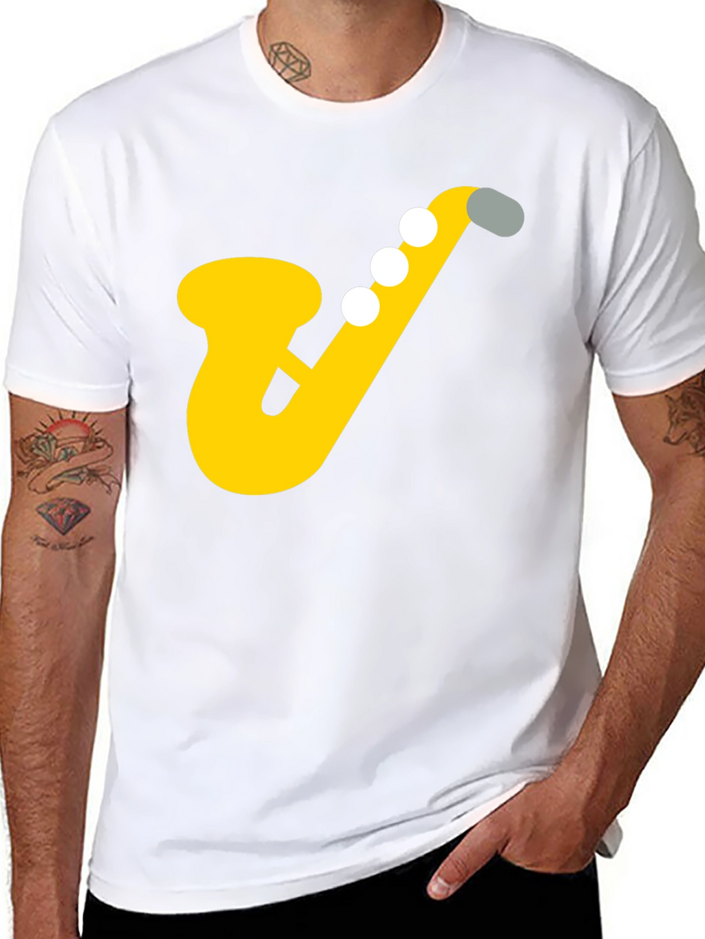 Saxophone Graphic Tee - Musicians Black T-Shirt
