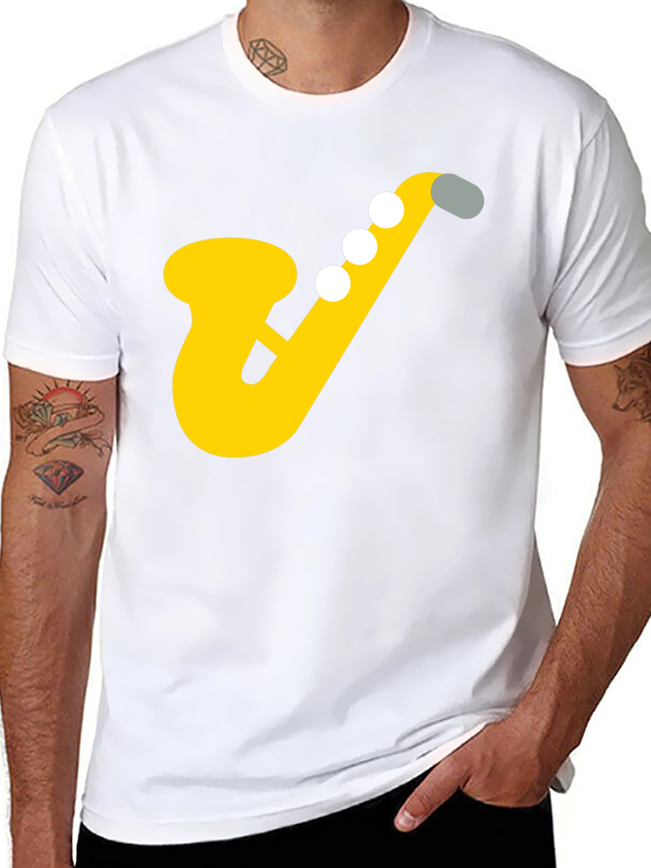 Saxophone Graphic Tee - Musicians Black T-Shirt