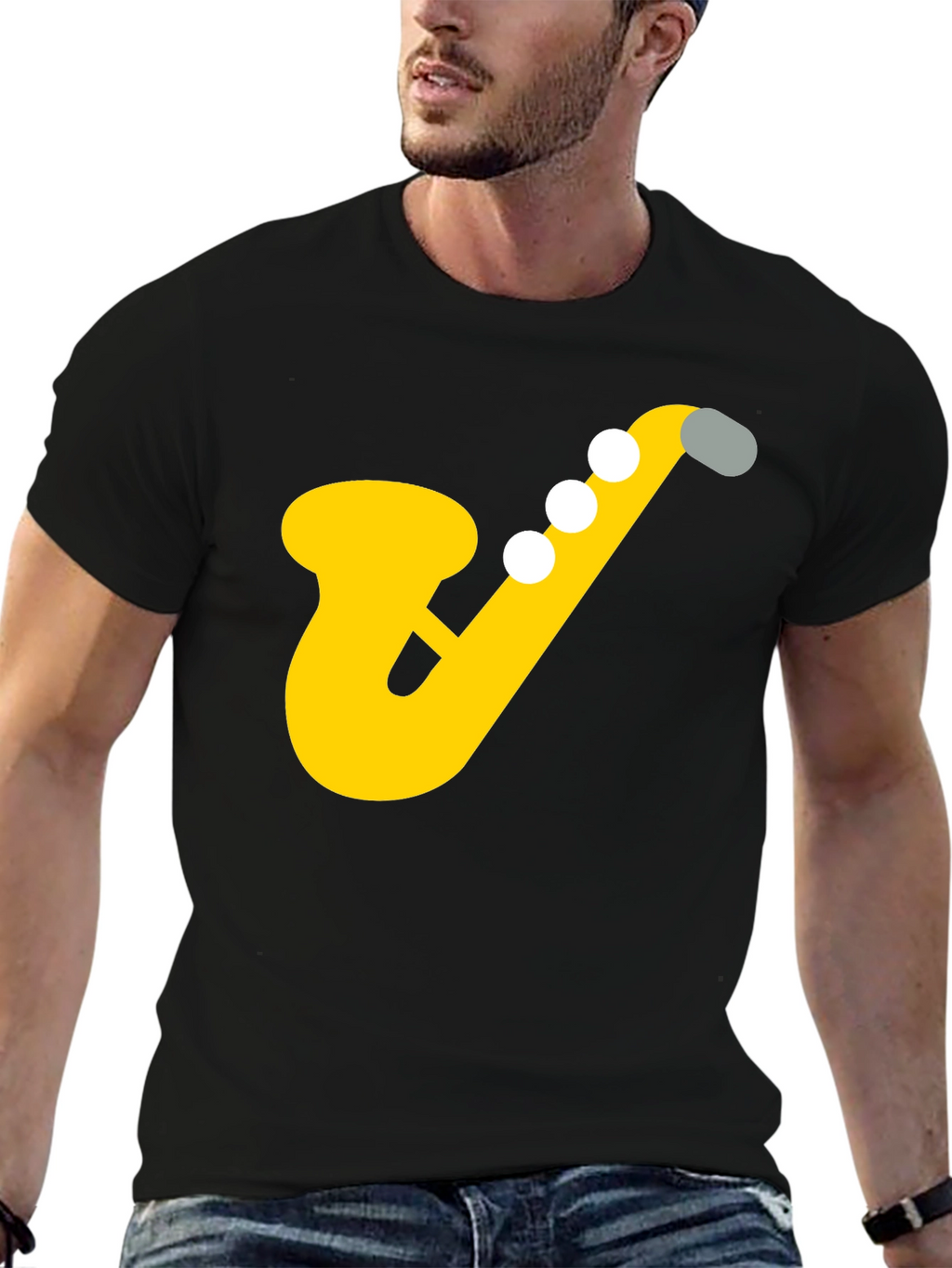 Saxophone Graphic Tee - Musicians Black T-Shirt