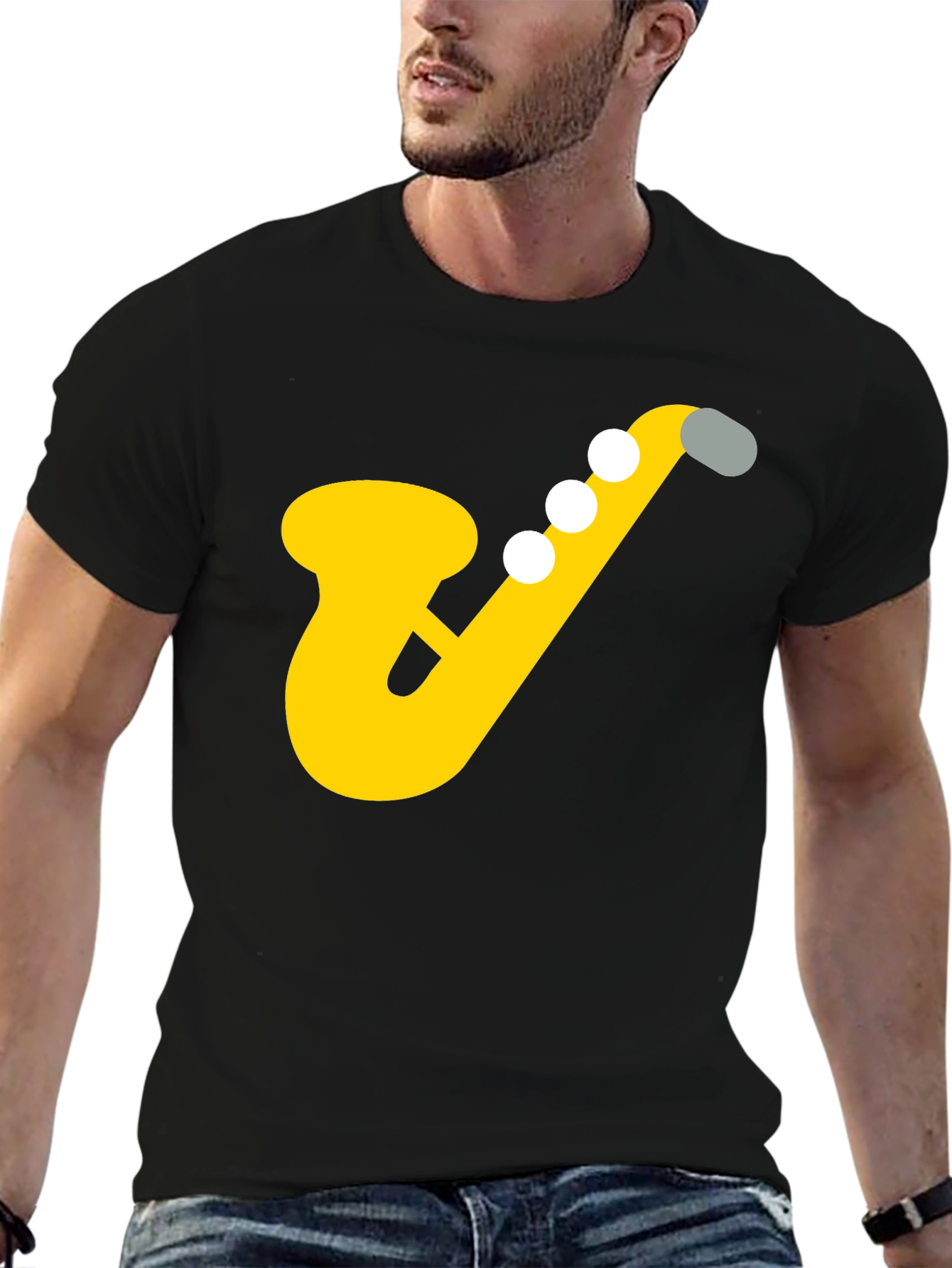Saxophone Graphic Tee - Musicians Black T-Shirt