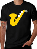 Saxophone Graphic Tee - Musicians Black T-Shirt