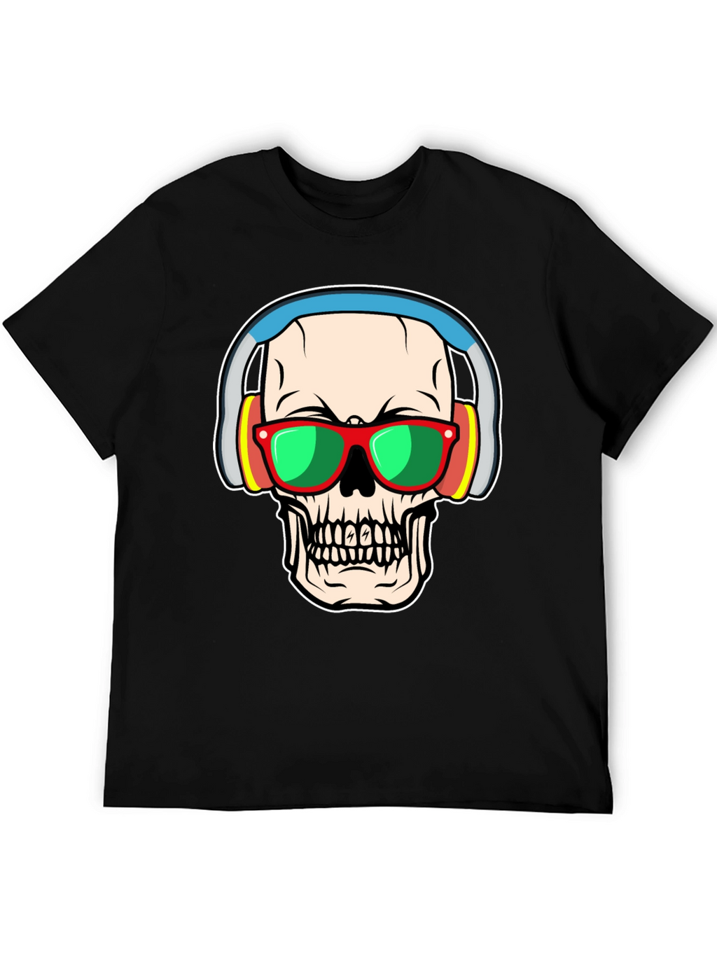 Skull with Headphones Graphic Tee
