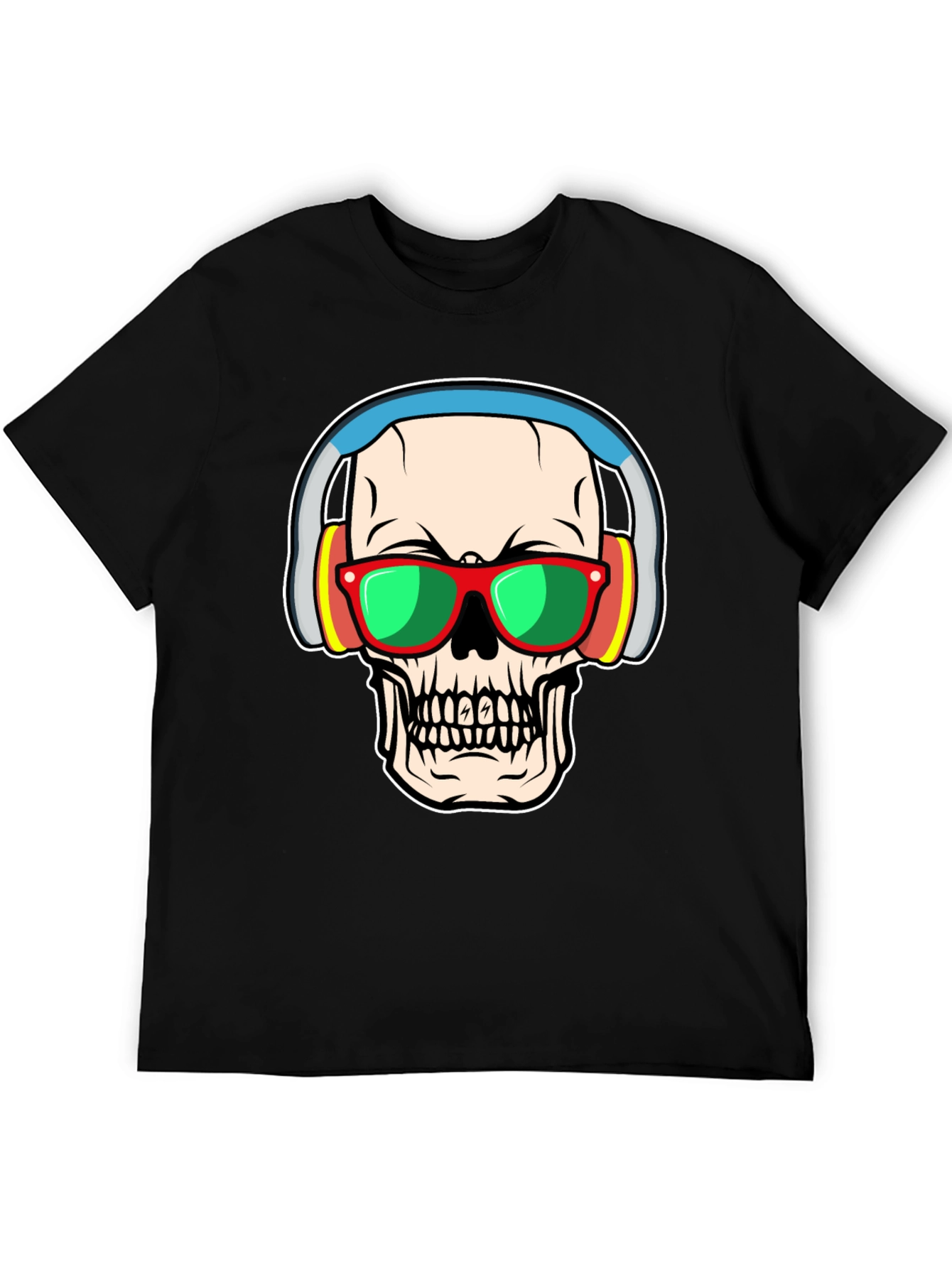 Skull with Headphones Graphic Tee