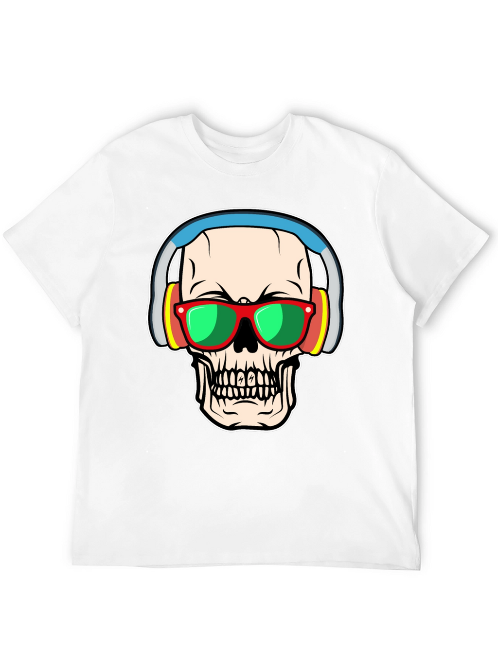 Skull with Headphones Graphic Tee