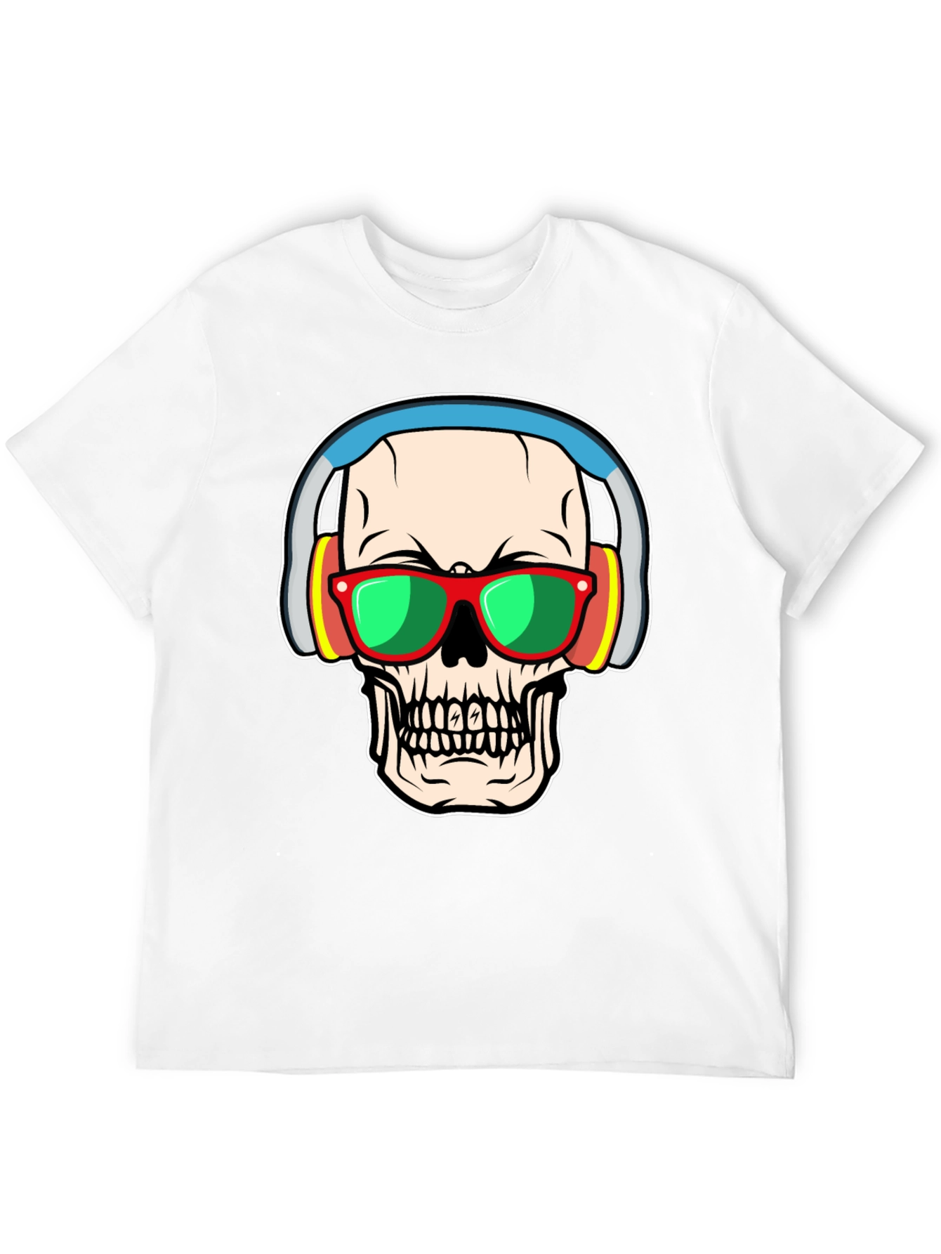 Skull with Headphones Graphic Tee