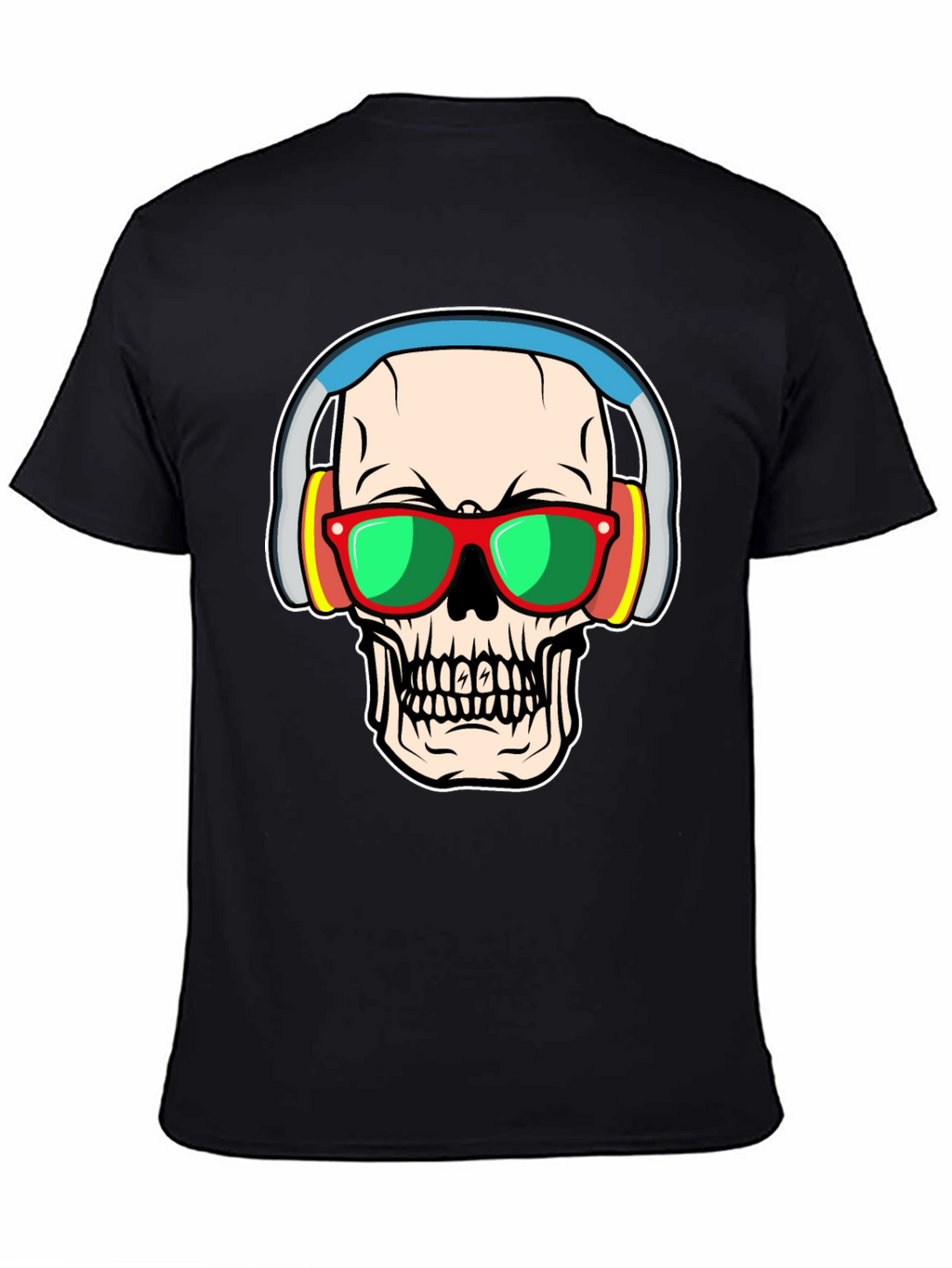 Skull with Headphones Graphic Tee