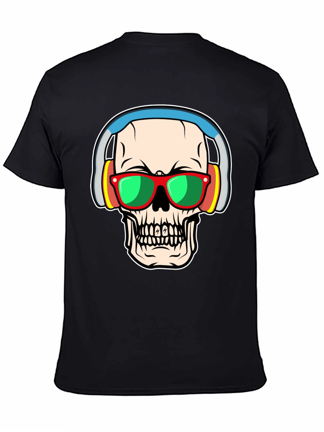 Skull with Headphones Graphic Tee