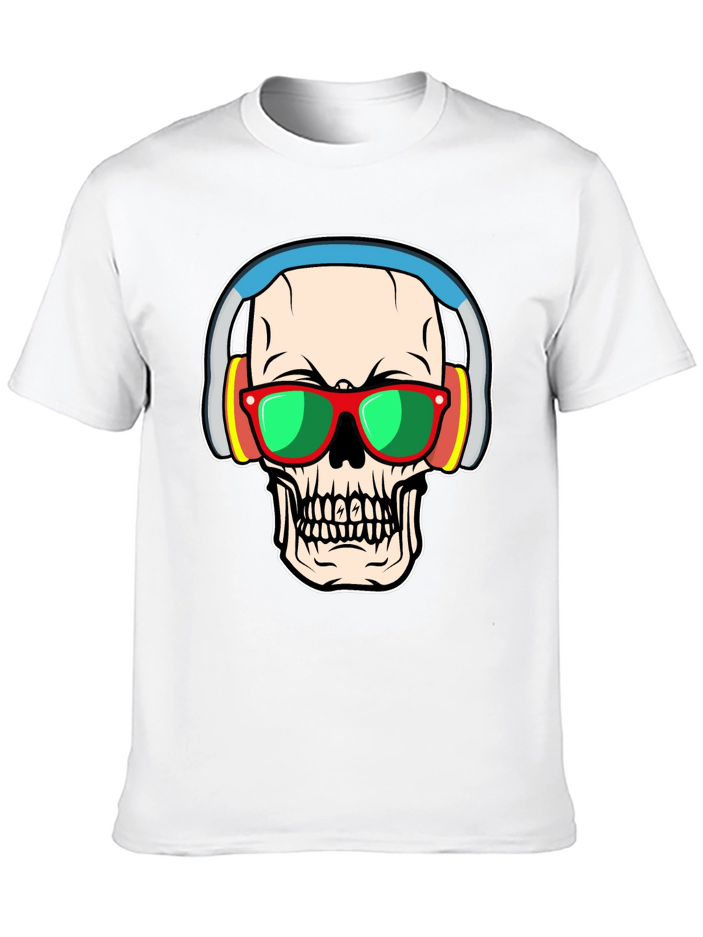 Skull with Headphones Graphic Tee