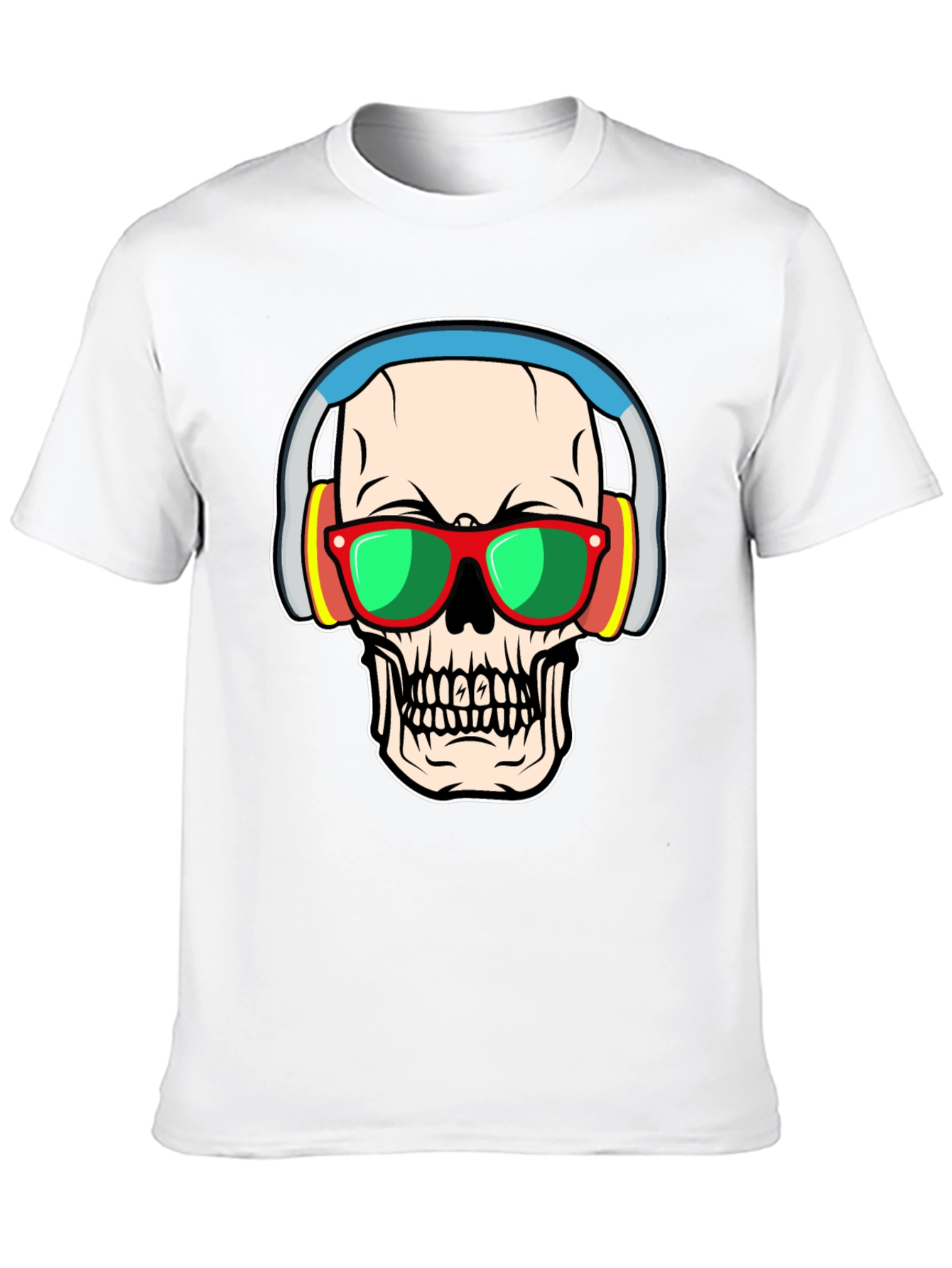 Skull with Headphones Graphic Tee