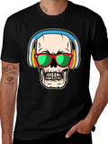 Skull with Headphones Graphic Tee