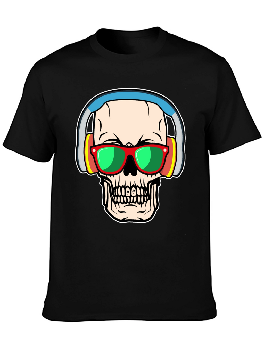 Skull with Headphones Graphic Tee
