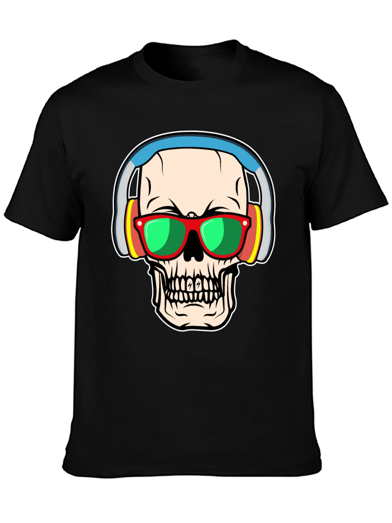 Skull with Headphones Graphic Tee