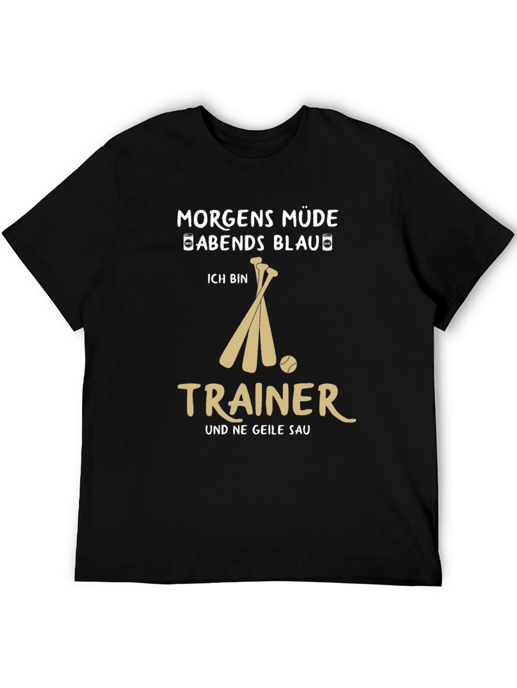 Morgens Müde Abend Blau Trainer T-Shirt
