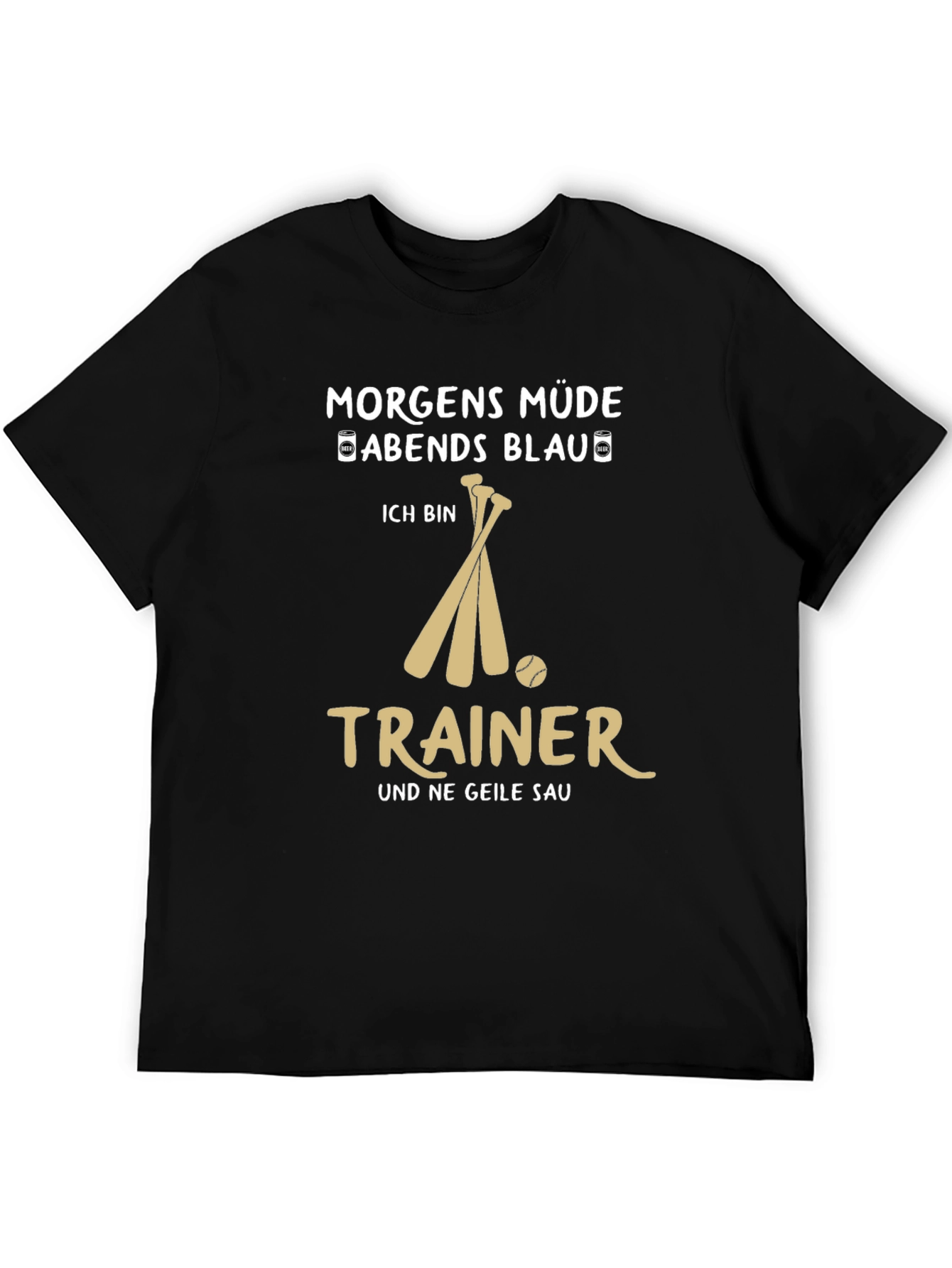 Morgens Müde Abend Blau Trainer T-Shirt