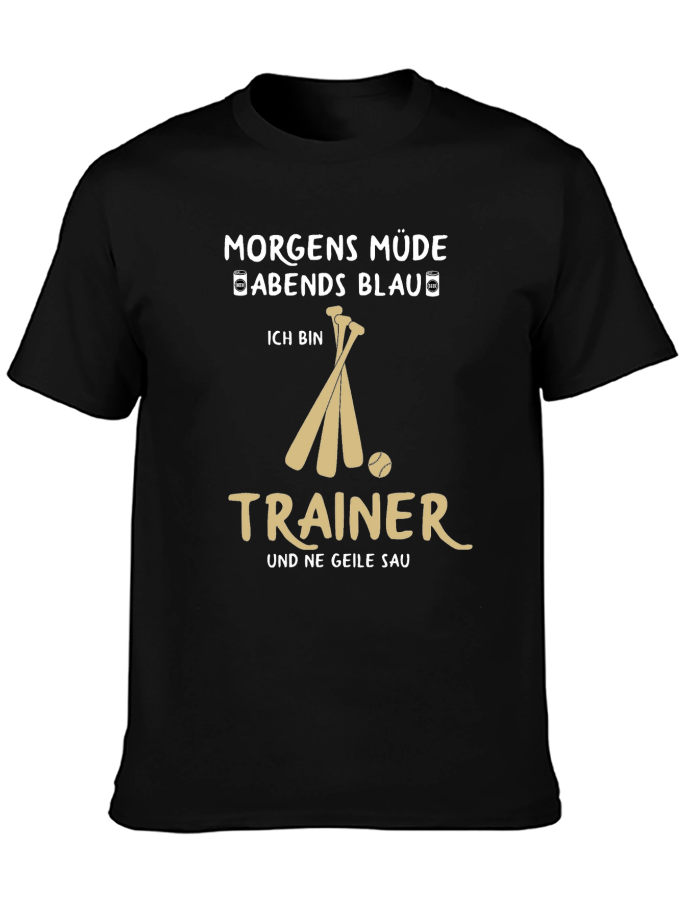 Morgens Müde Abend Blau Trainer T-Shirt