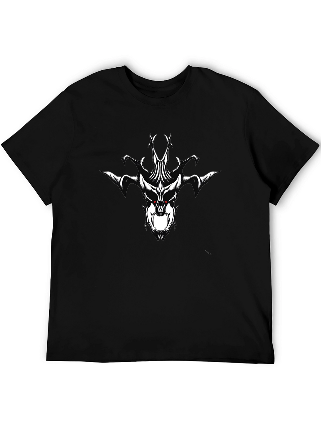 Black T-Shirt with Skull Graphic Print