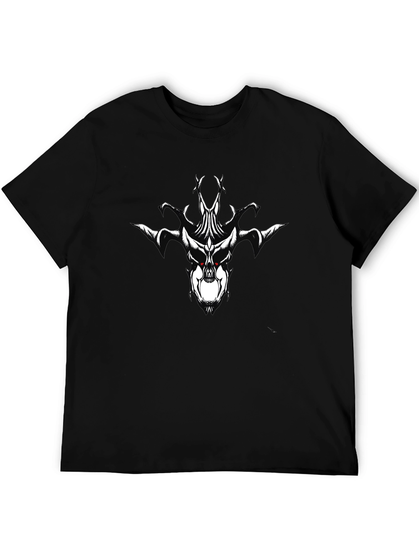 Black T-Shirt with Skull Graphic Print