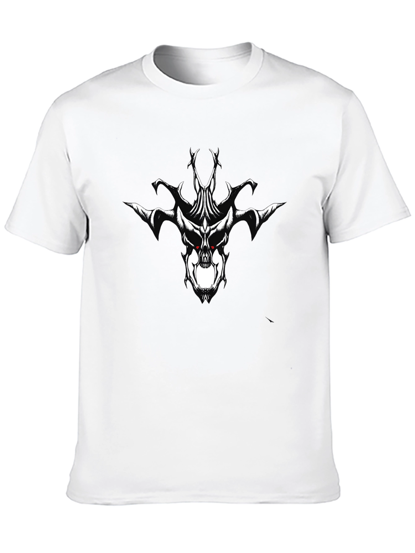 Black T-Shirt with Skull Graphic Print