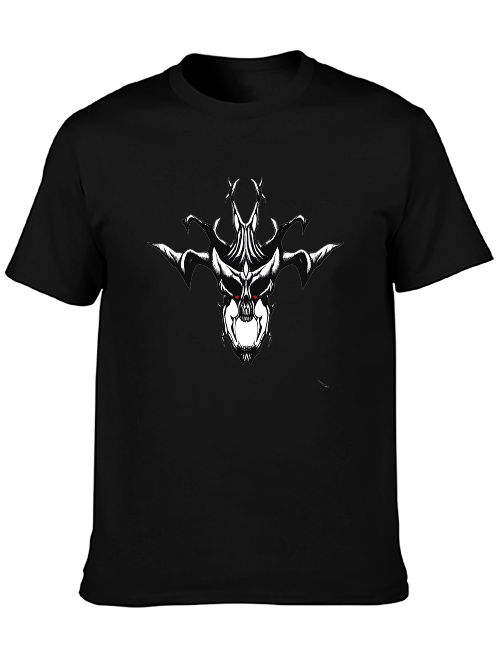 Black T-Shirt with Skull Graphic Print
