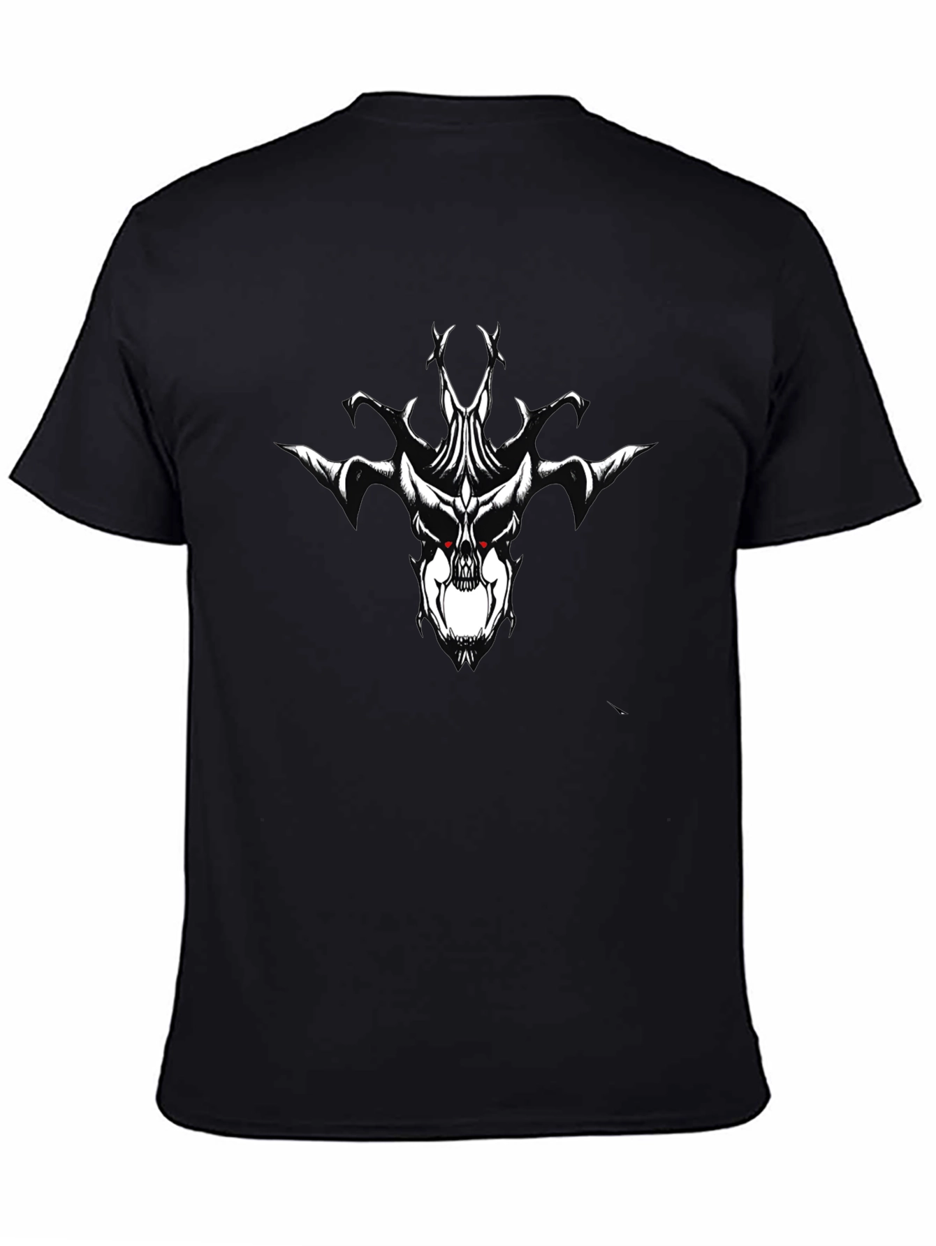 Black T-Shirt with Skull Graphic Print