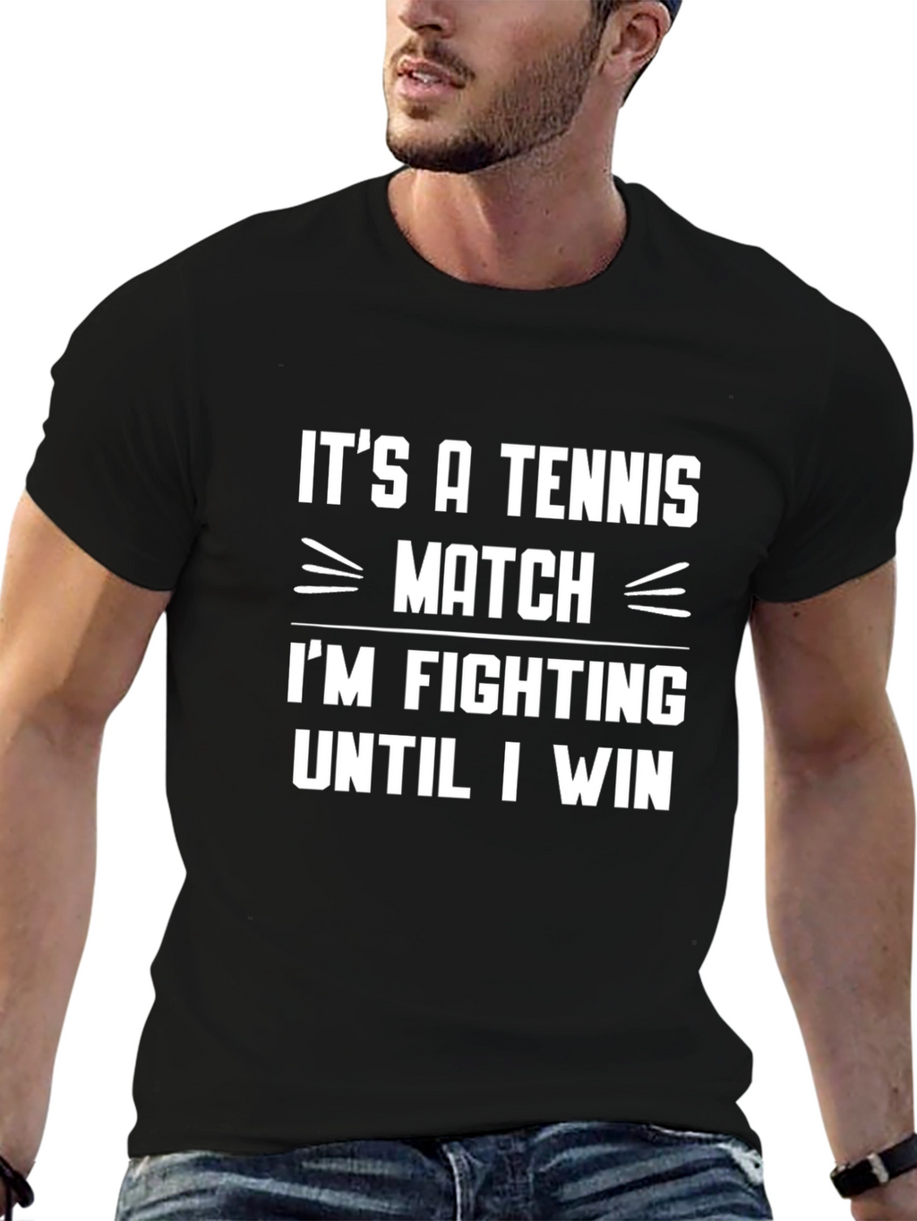 Tennis Match Fighting Until I Win Graphic T-Shirt