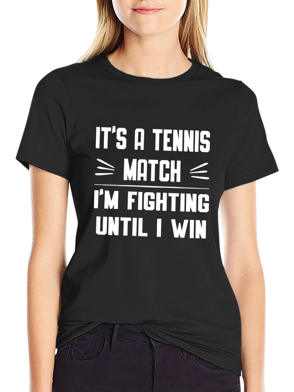 Tennis Match Fighting Until I Win Graphic T-Shirt