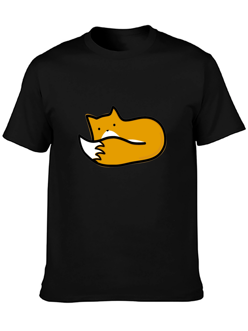 Cute Fox Graphic Tee - Black