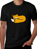 Cute Fox Graphic Tee - Black