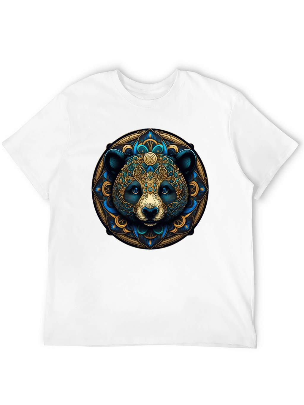 Panda Mandala Graphic Tee - Artistic Black T-Shirt