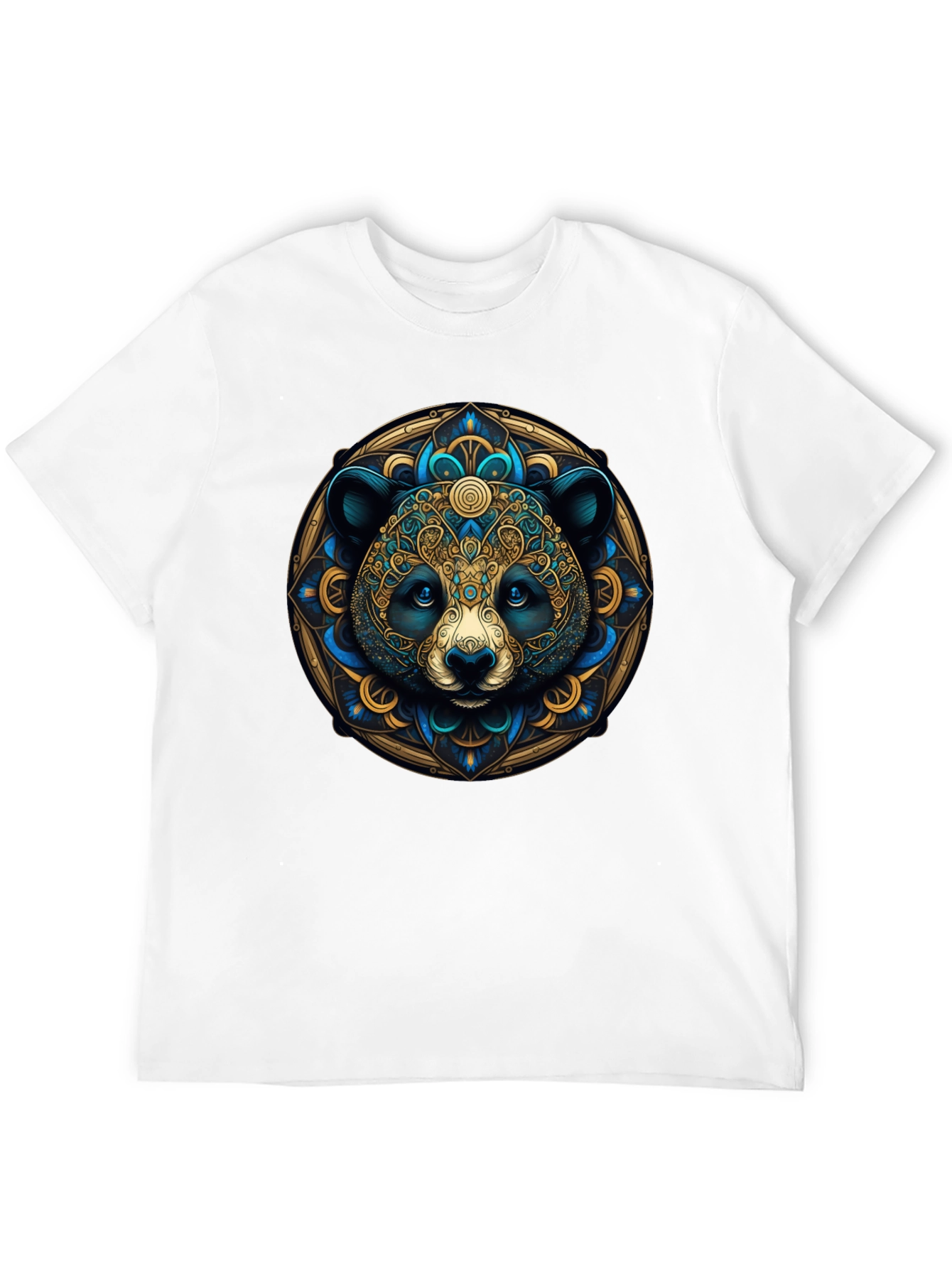 Panda Mandala Graphic Tee - Artistic Black T-Shirt