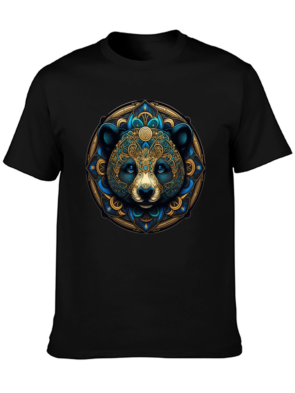Panda Mandala Graphic Tee - Artistic Black T-Shirt