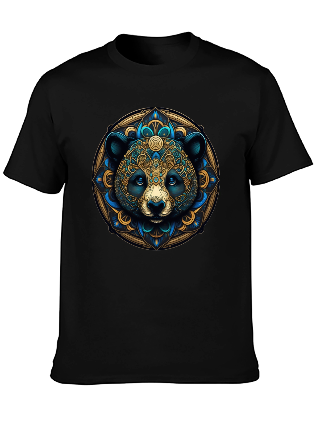 Panda Mandala Graphic Tee - Artistic Black T-Shirt