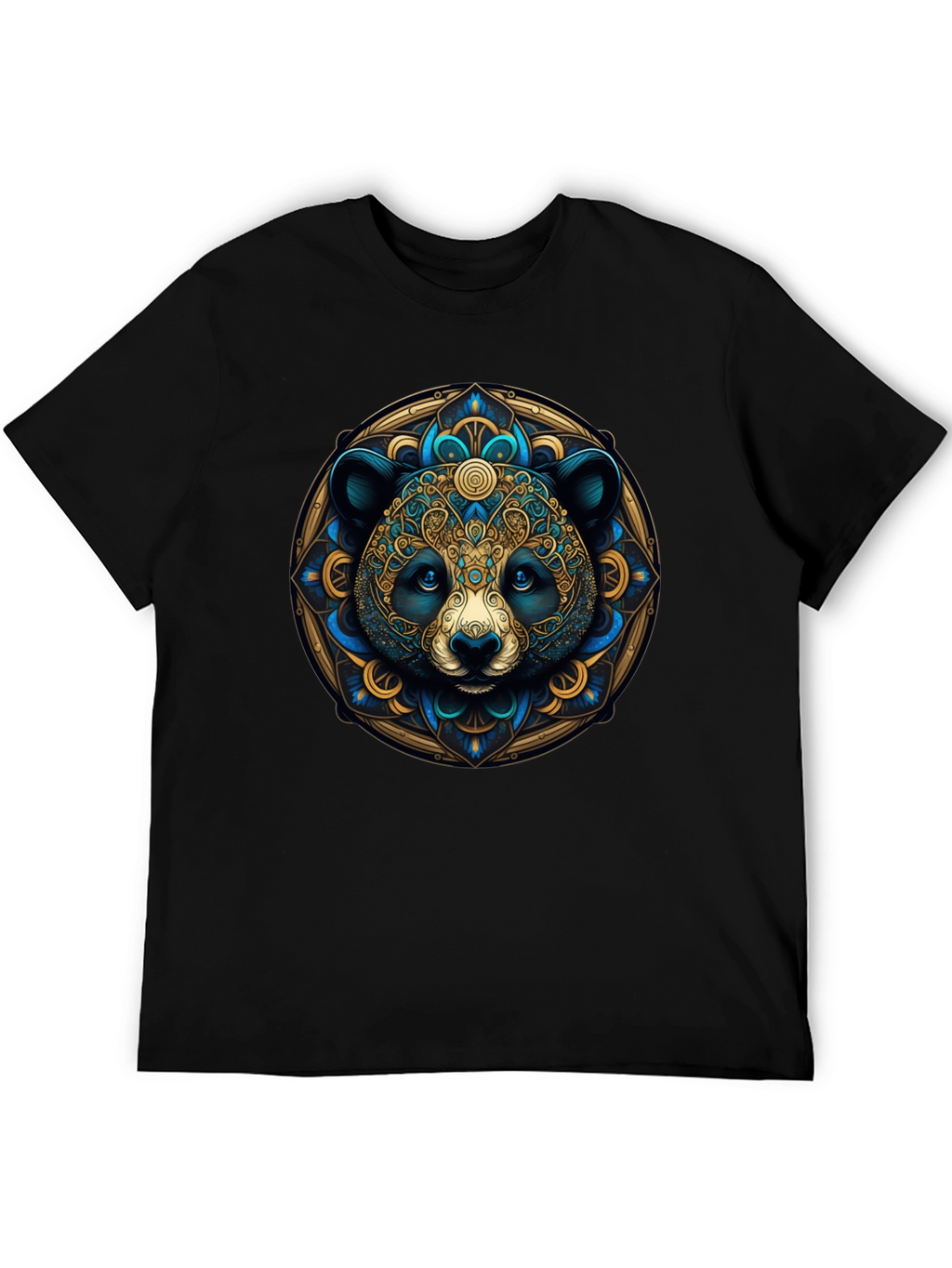 Panda Mandala Graphic Tee - Artistic Black T-Shirt