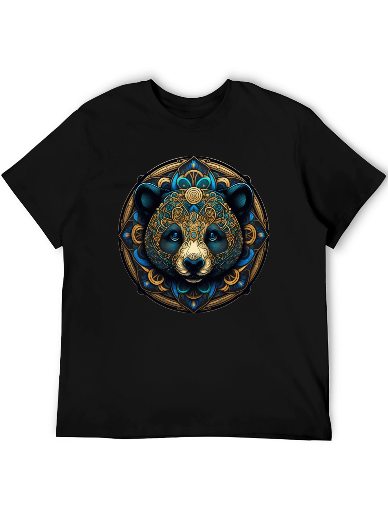 Panda Mandala Graphic Tee - Artistic Black T-Shirt