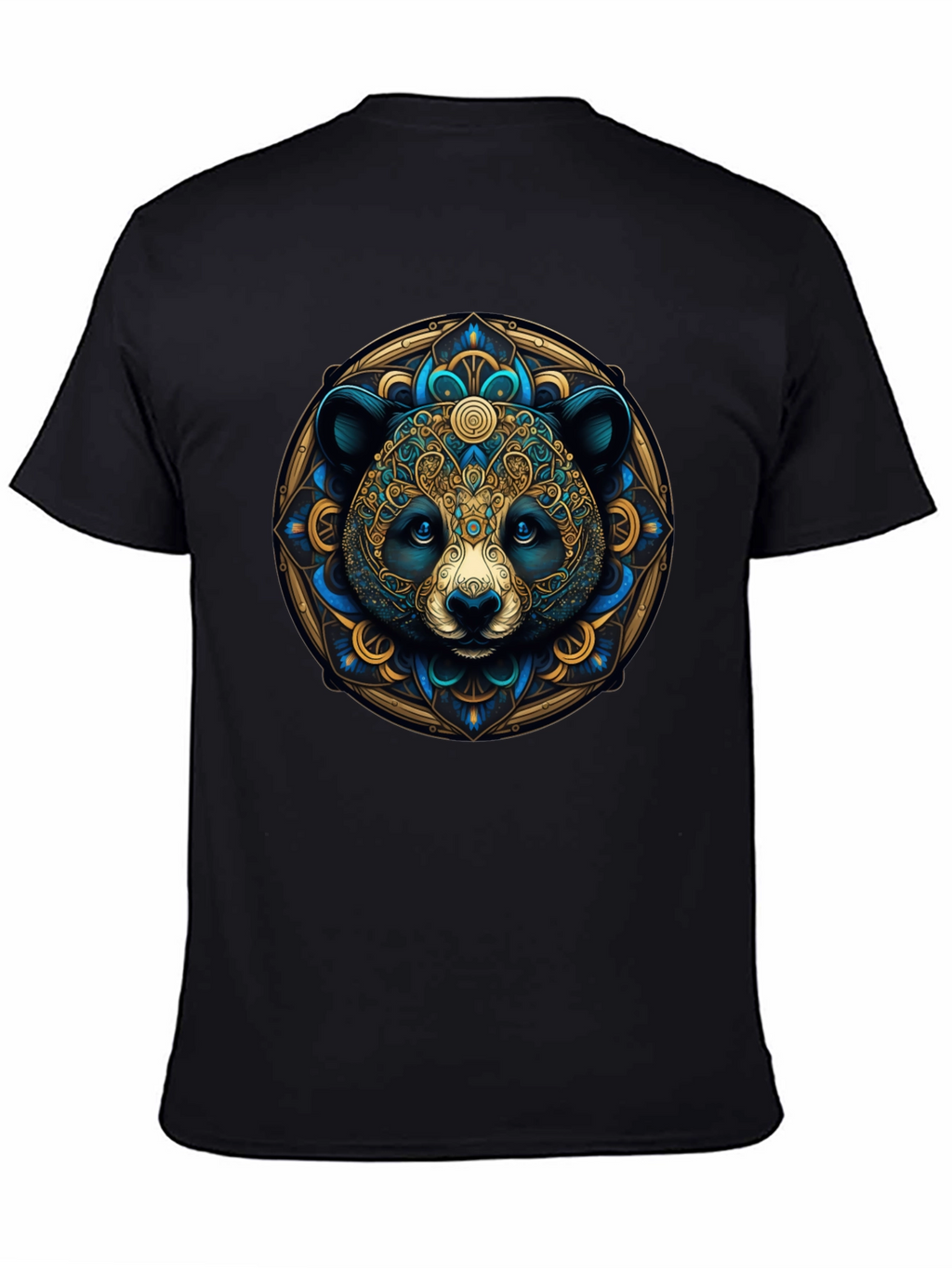 Panda Mandala Graphic Tee - Artistic Black T-Shirt