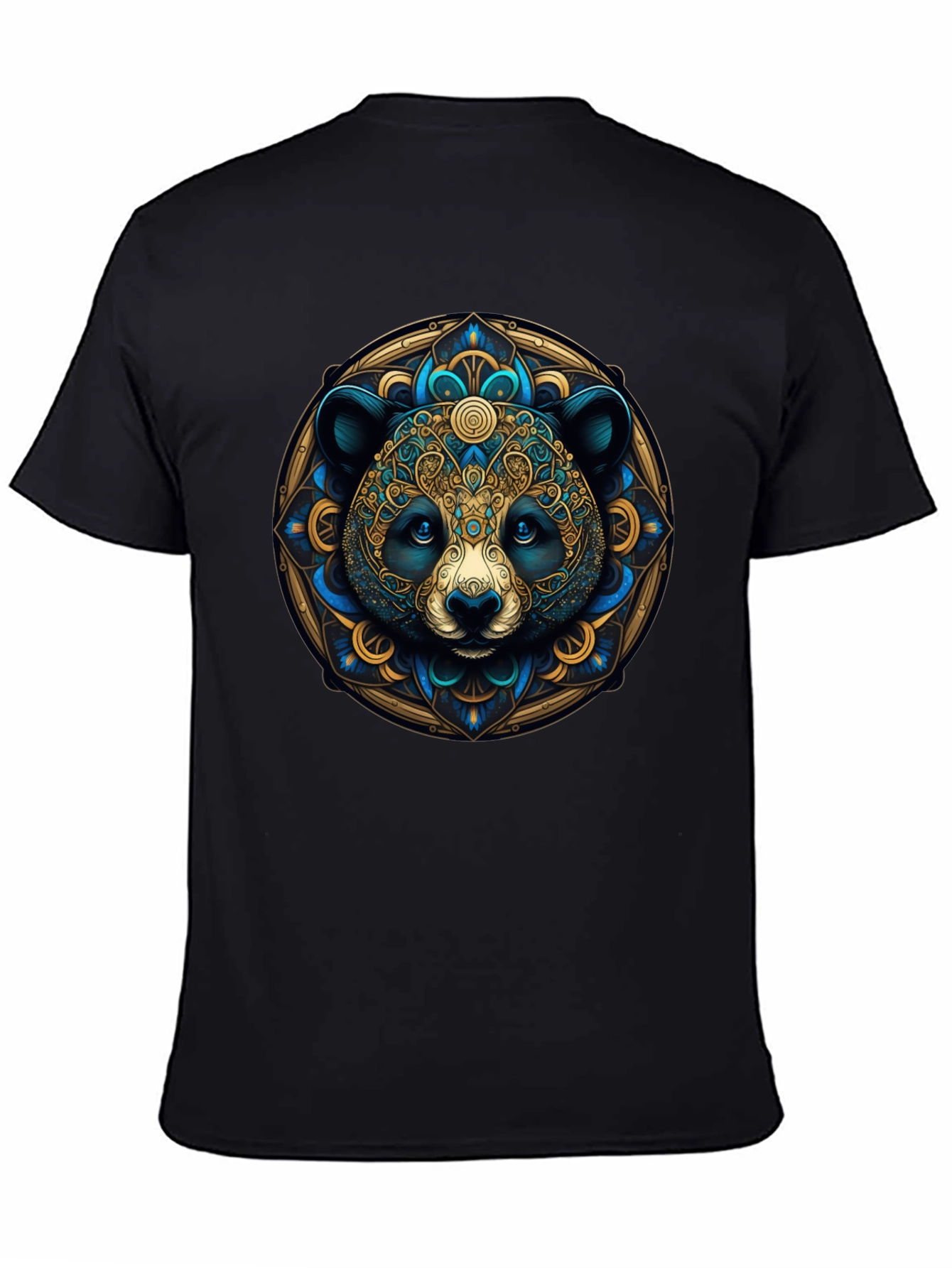 Panda Mandala Graphic Tee - Artistic Black T-Shirt